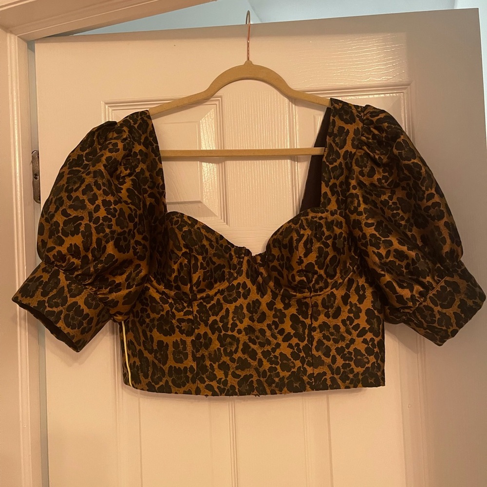 For Love and Lemons leopard bustier top